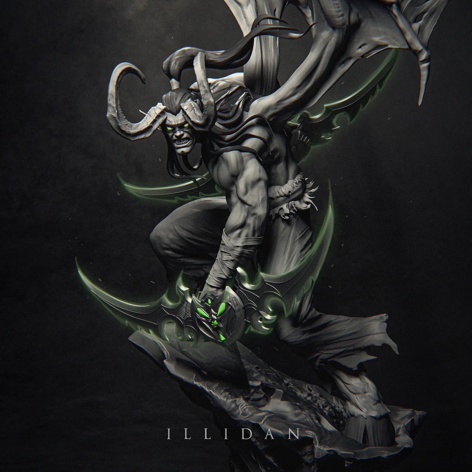 WOW Illidan 1/6 Scale (Pre-support) 3D Printing Stl Files