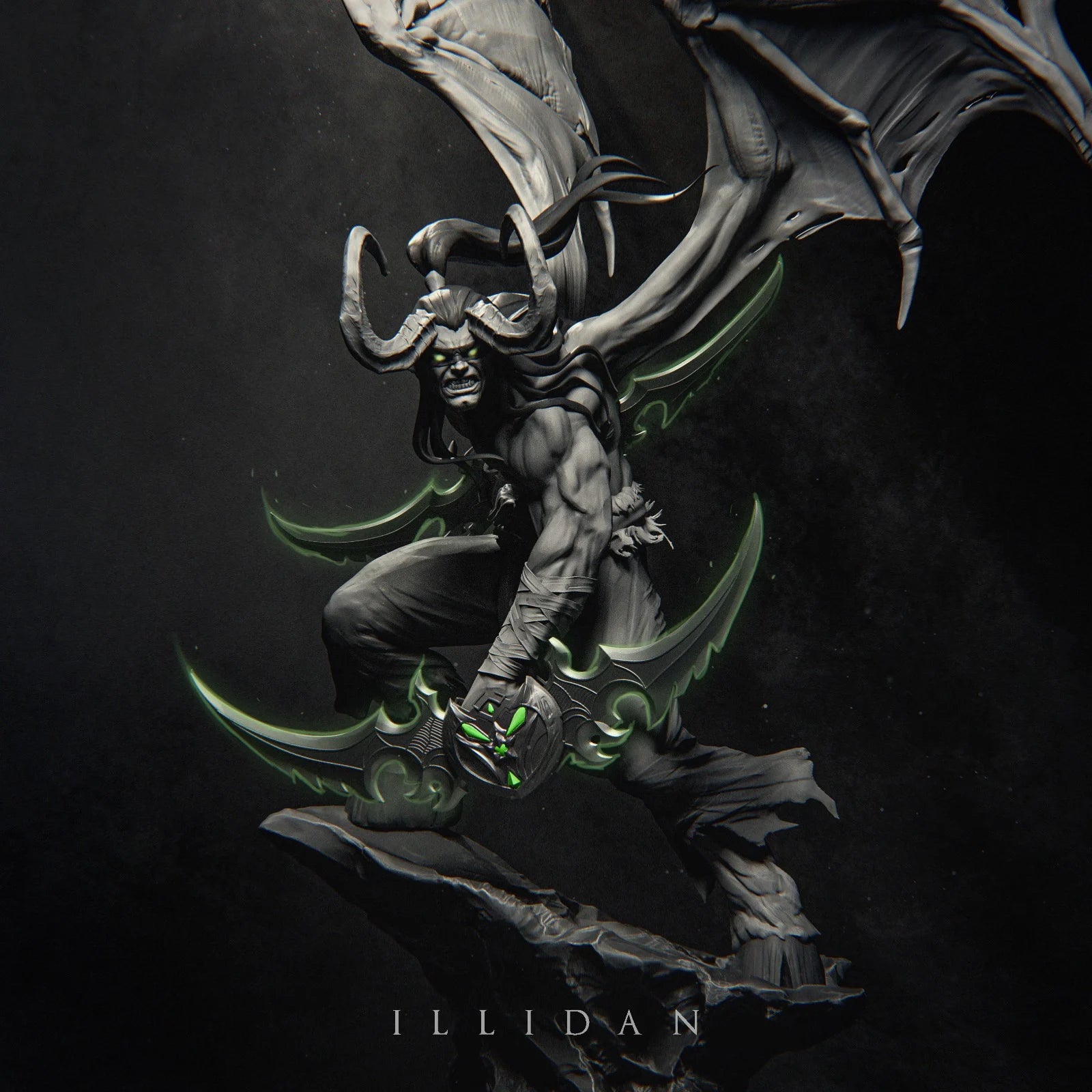 WOW Illidan 1/6 Scale (Pre-support) 3D Printing Stl Files