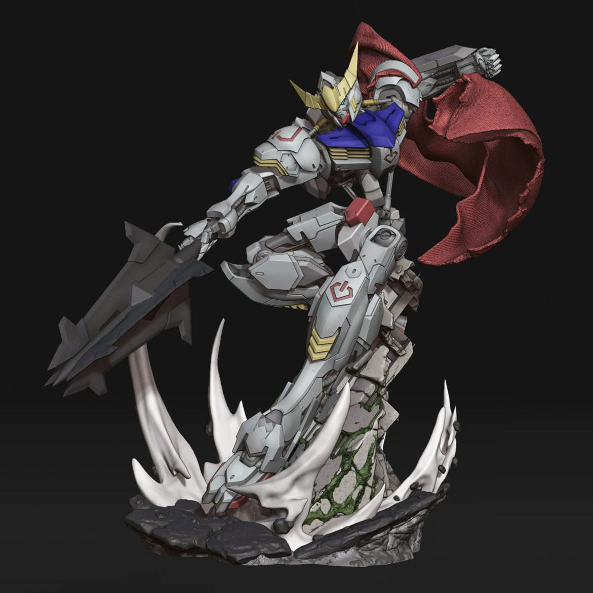 Gundam Barbatos with Bonus Gundam Bust 3D Stl Files, 3D Printable Statue Design