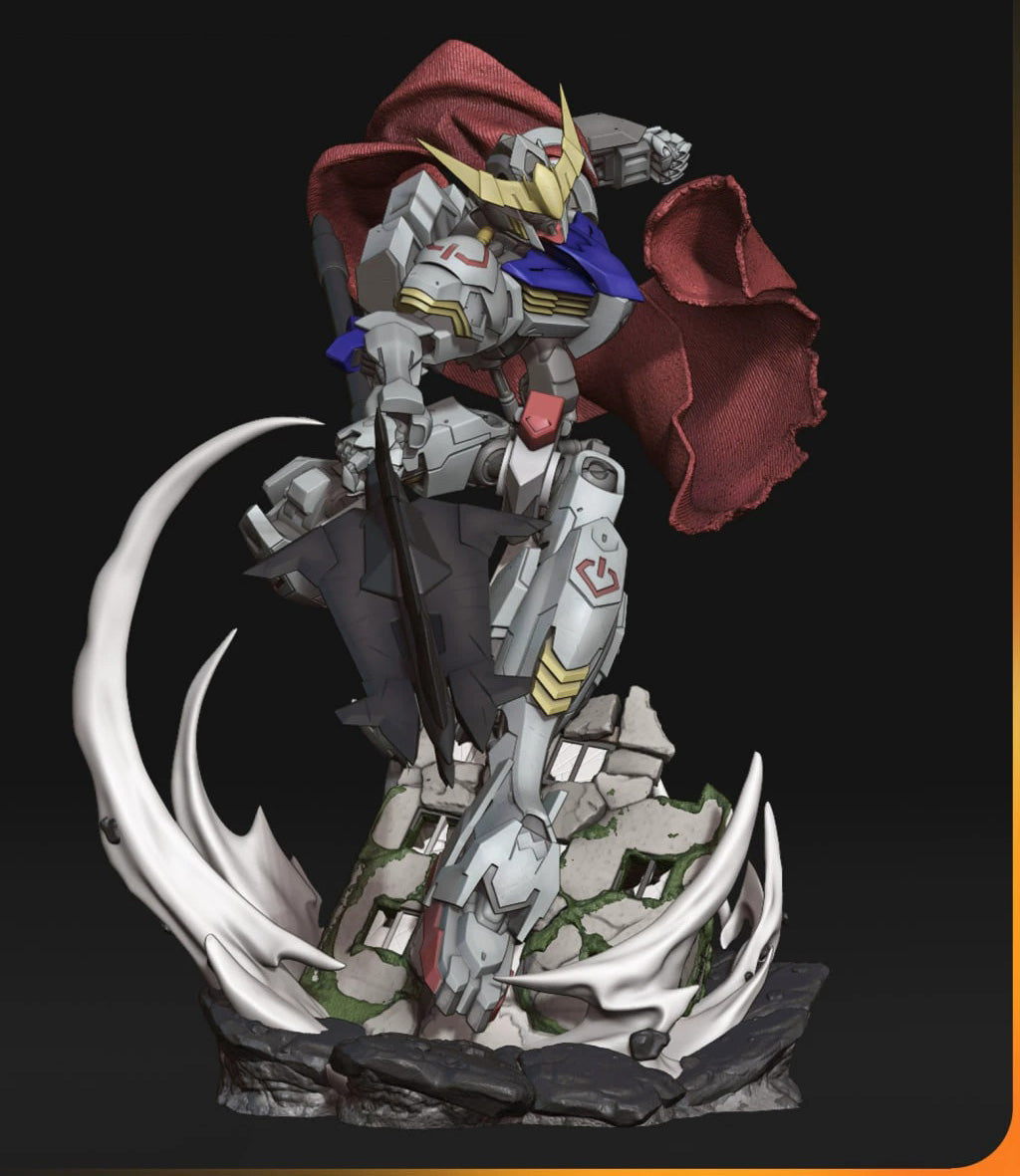 Gundam Barbatos with Bonus Gundam Bust 3D Stl Files, 3D Printable Statue Design