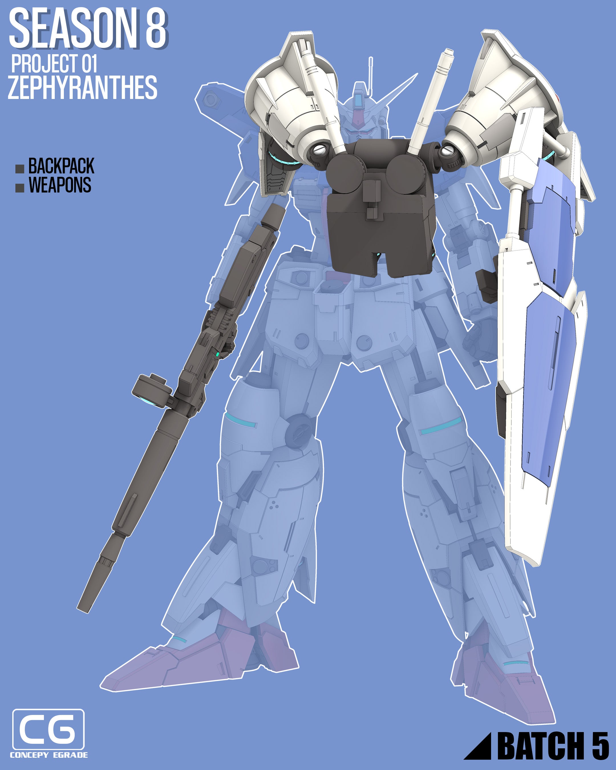 Gundam Zaku, échelle 1/100 avec instructions de montage (fichiers STL)