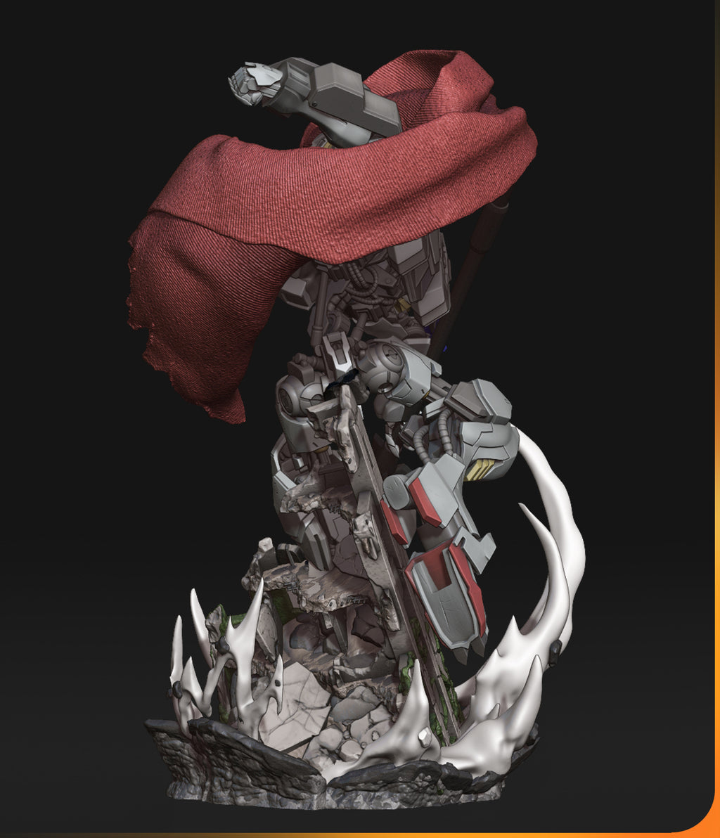 Gundam Barbatos with Bonus Gundam Bust 3D Stl Files, 3D Printable Statue Design