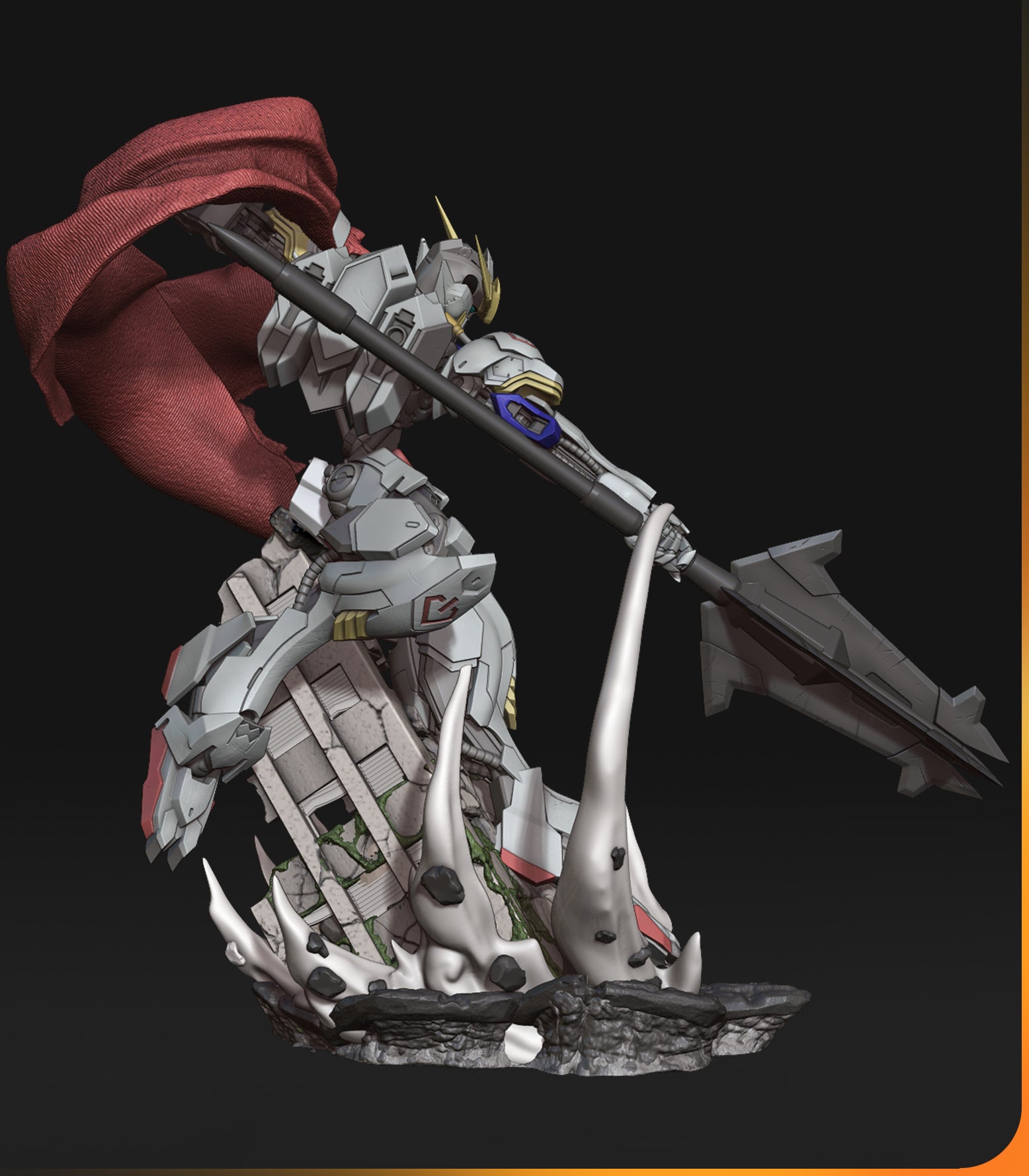 Gundam Barbatos with Bonus Gundam Bust 3D Stl Files, 3D Printable Statue Design