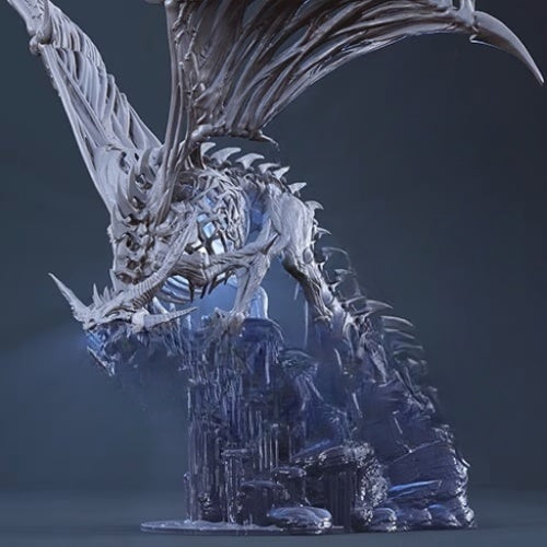 Frost Wyrm 3d printable model front view
