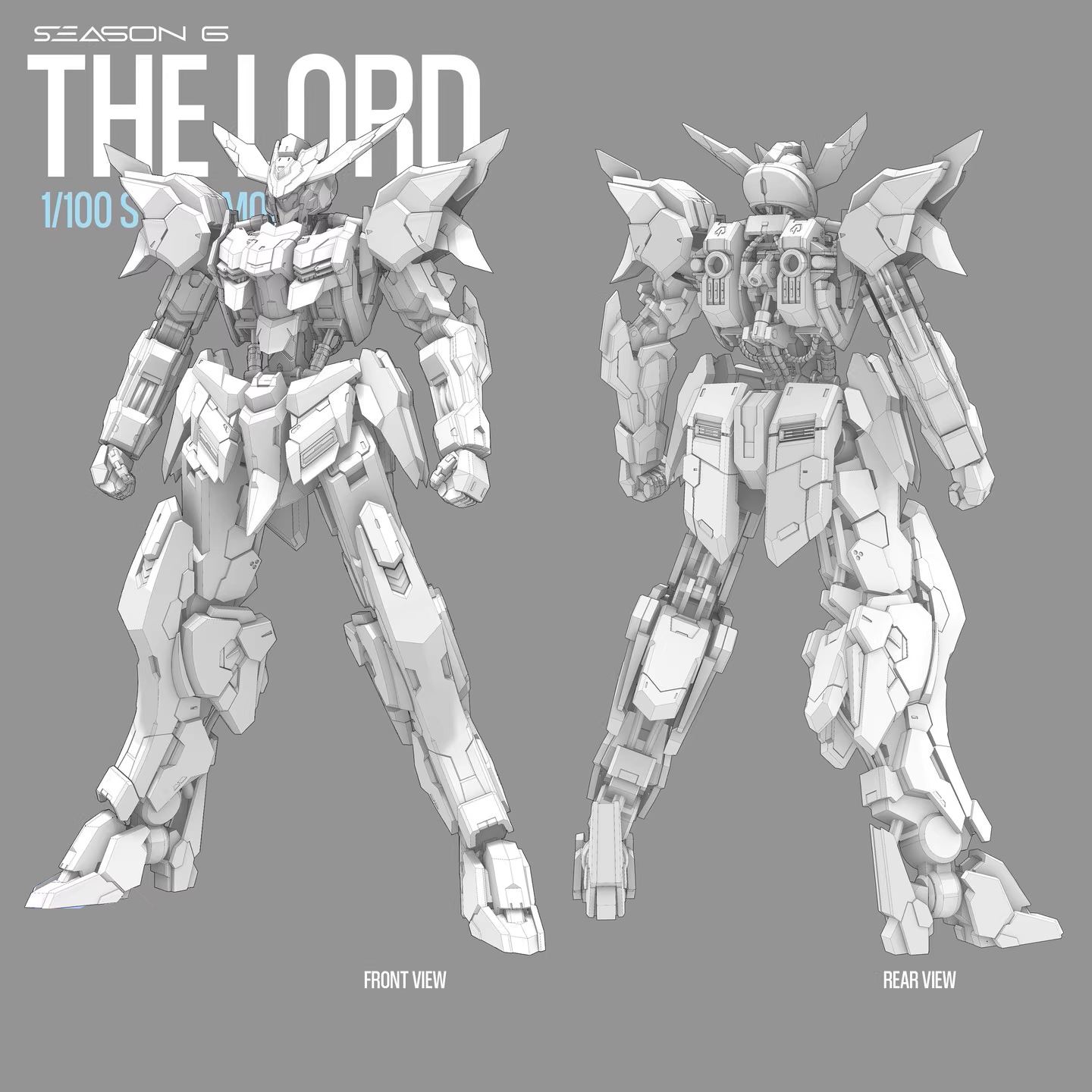 Two robot models shown from front and rear views on a gray background with 'The Lord' branding.