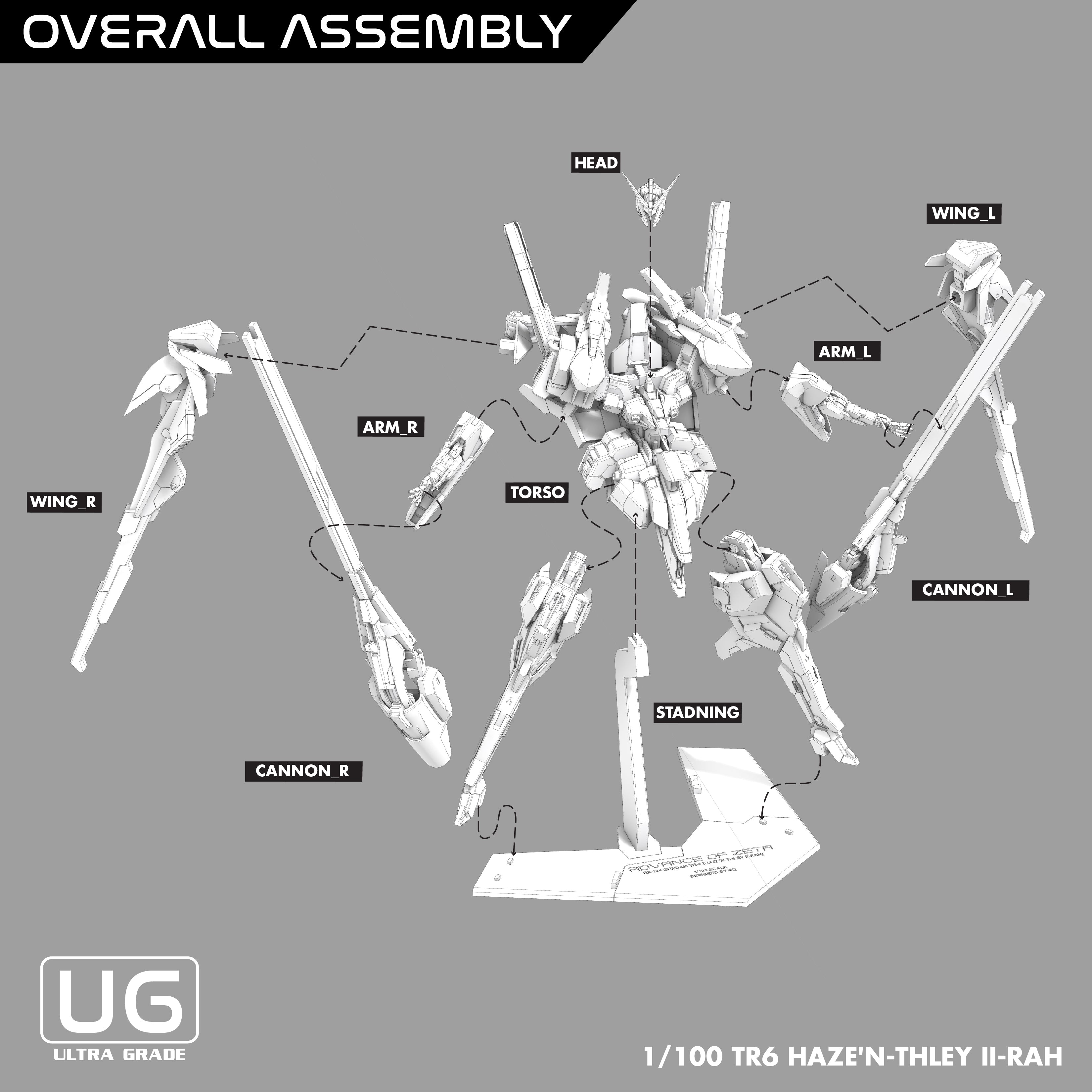 Gundam TR-6 Haze'n-thley II-Rah 3D Stl Files, 1/100 3D Printable