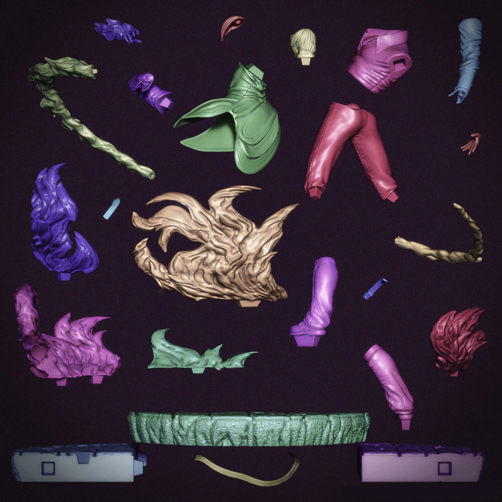 KOF Lori Yagami Statue 3D STL File (Split), 3D Printable Model Design