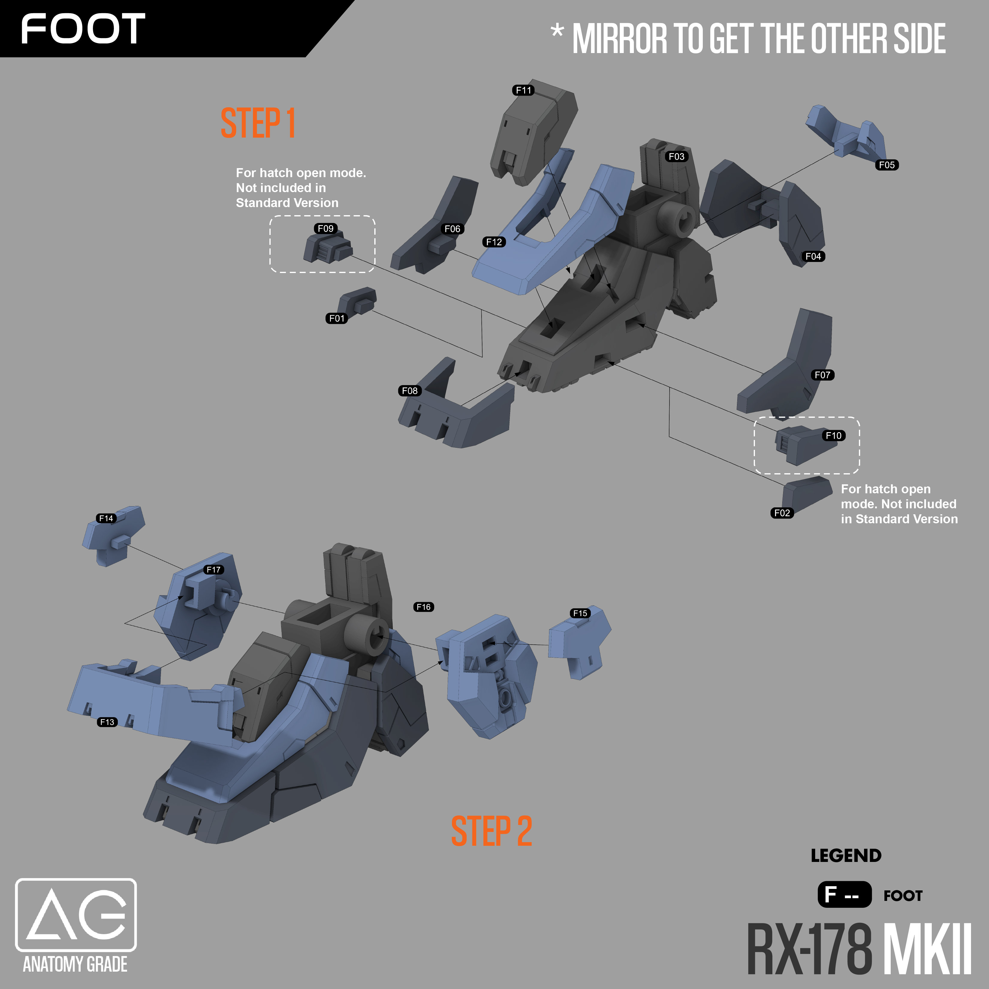 Gundam RX178 MKII 1/100 3D Stl Files, 3D Printable Statue Design with Assembly Instruction