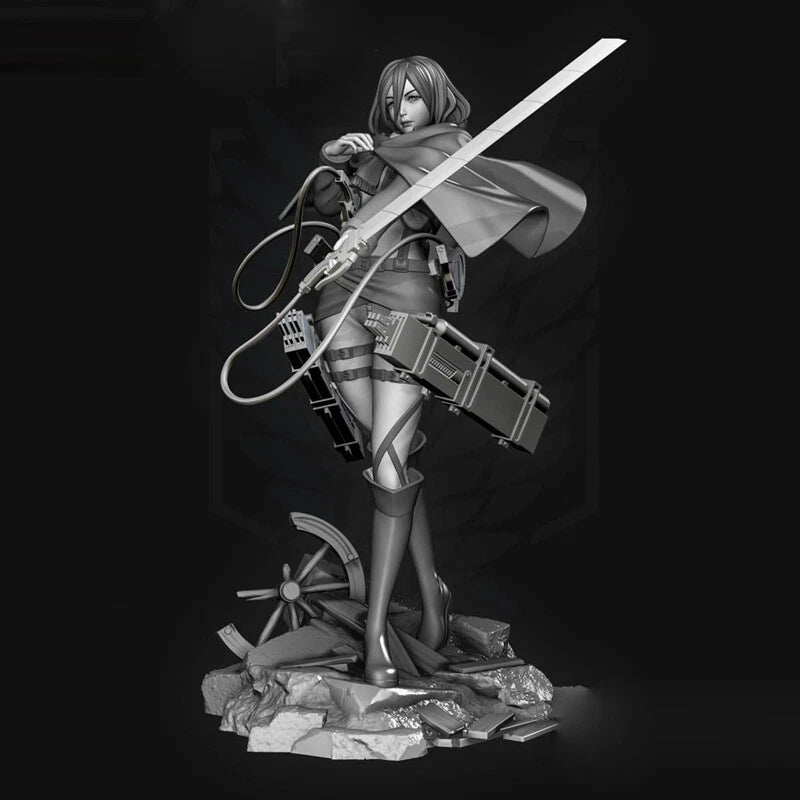 Statue of a character with a sword and bow on a dark background