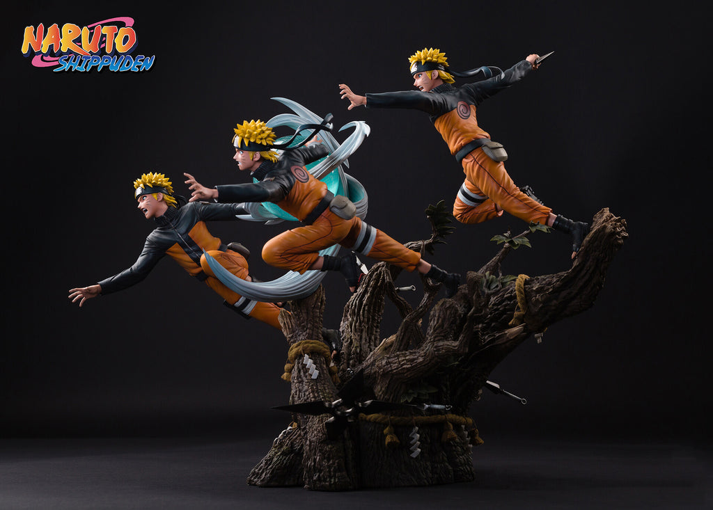 Action figure set from the anime 'Naruto' on a dark background