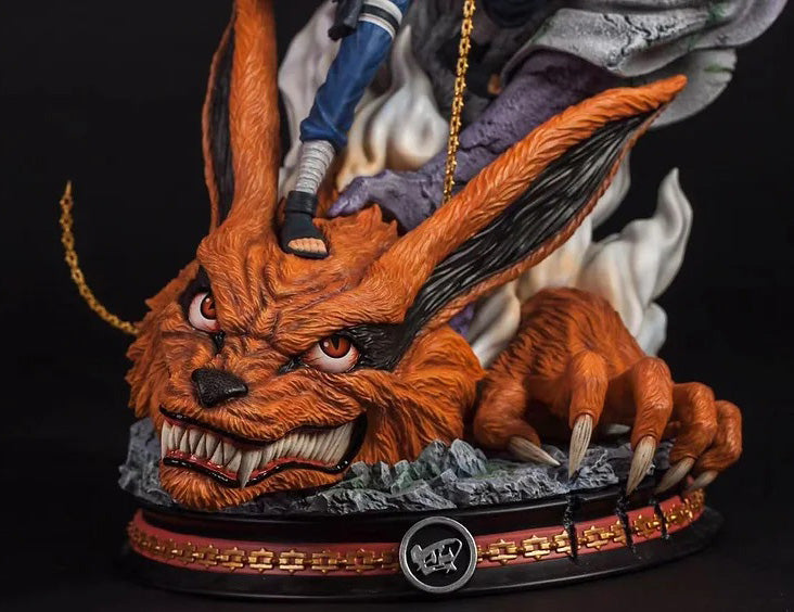Naruto Minato vs Kyuubi Figure Diorama 3D STL File, 3D Printable Statue Design