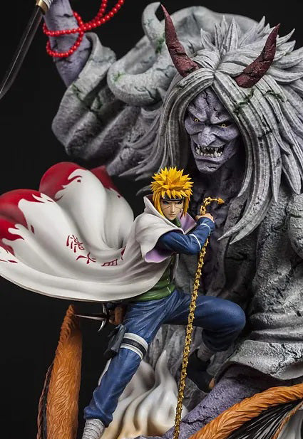 Naruto Minato vs Kyuubi Figure Diorama 3D STL File, 3D Printable Statue Design