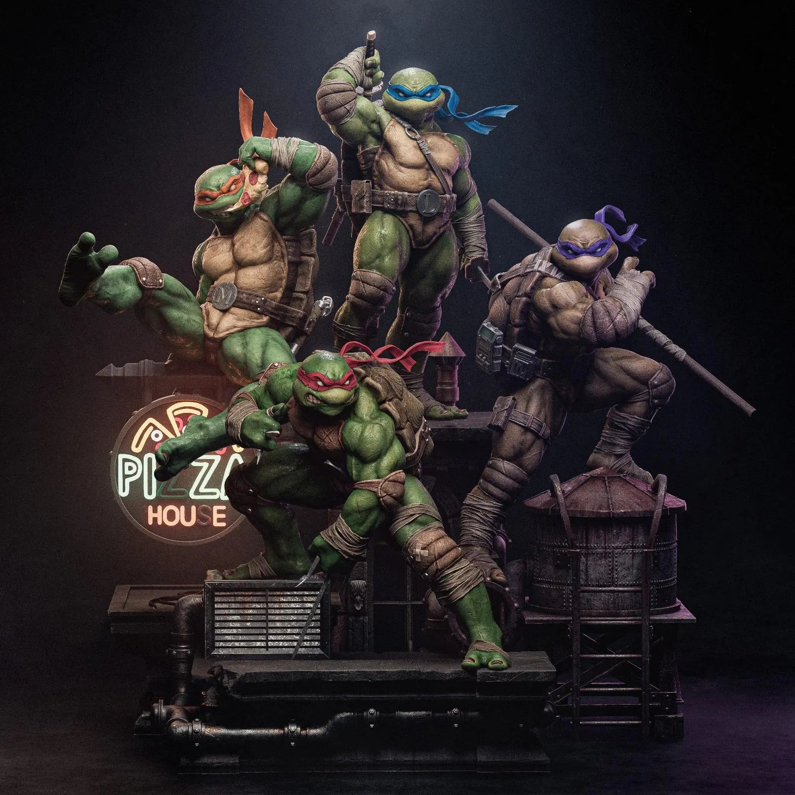 Ninja Turtles Diorama 3D STL File - 3D Printable Model Collectible Design