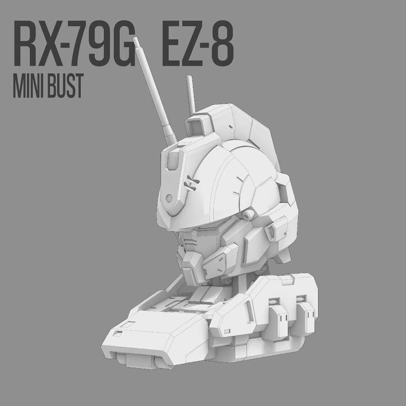 Gundam EZ8 Bust 3D Stl Files, 3D Printable Model with Assembly Instruction