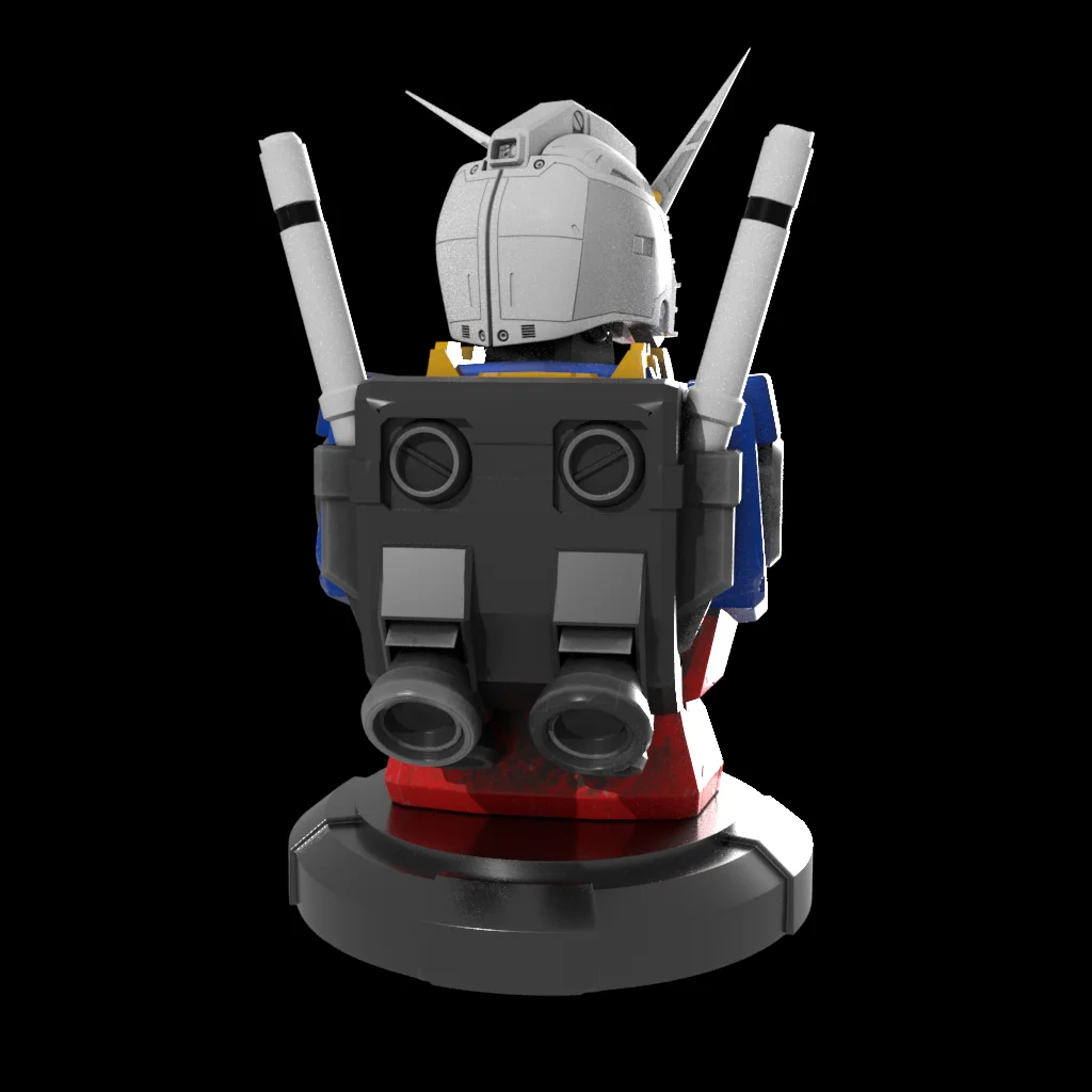 Model kit of a robot with a clear background
