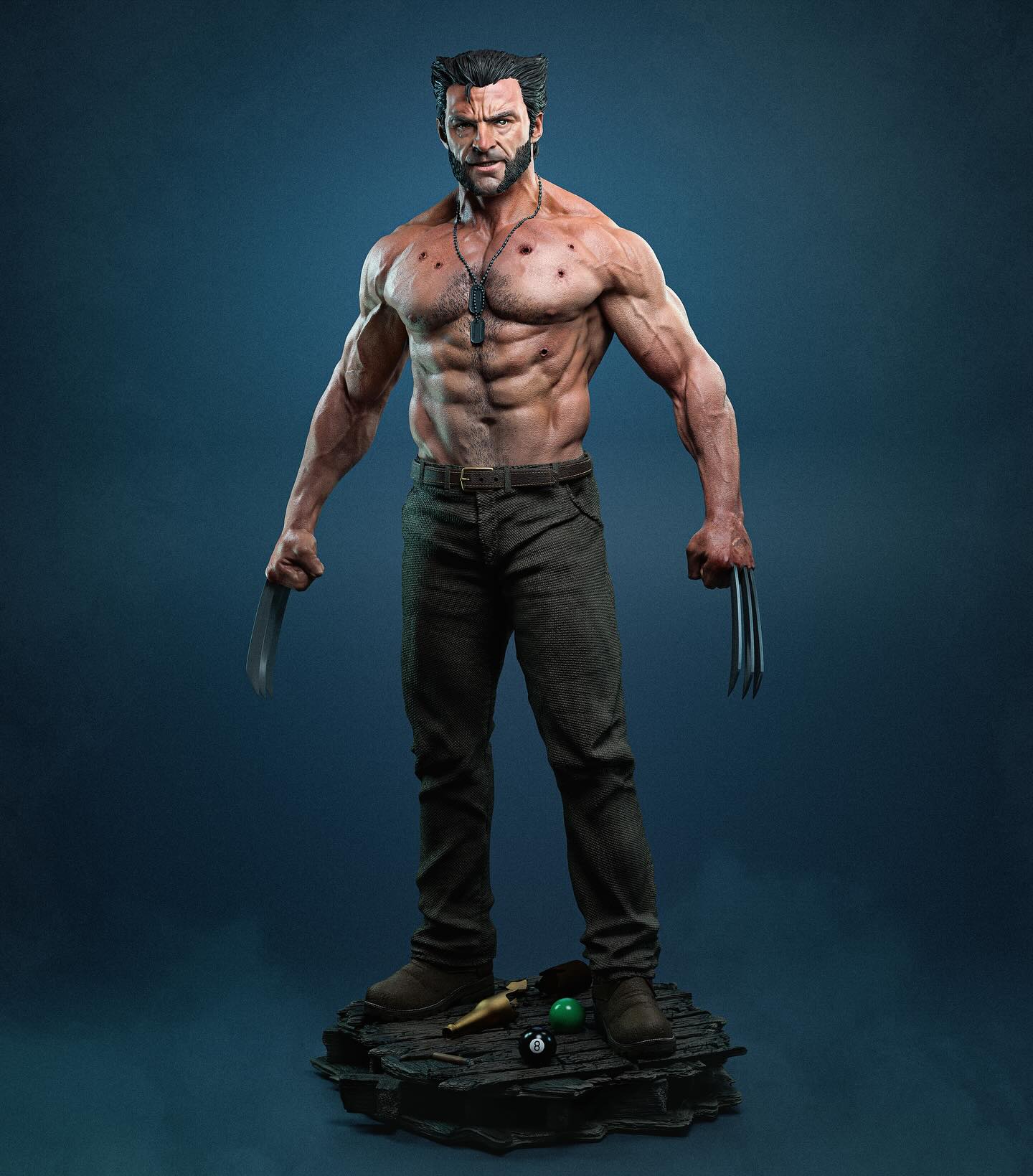 X-Men Wolverine 3D STL Files (Supported & Unsupported), 3D Printable Movie Comic Statue Design