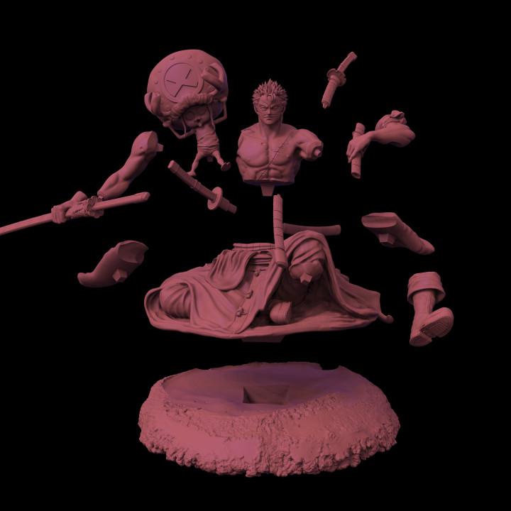Pink 3D printed model parts on a black background