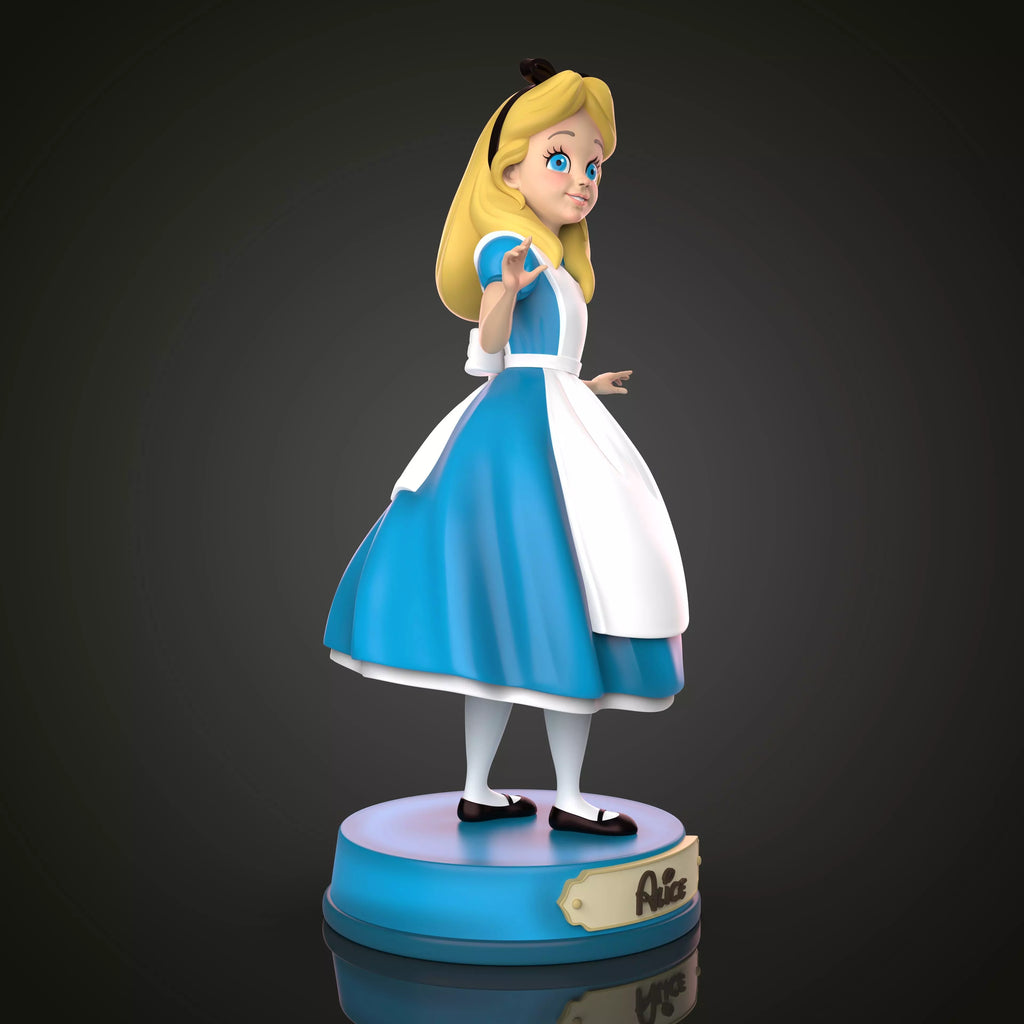 Alice figure from 'Alice in Wonderland' on a dark background