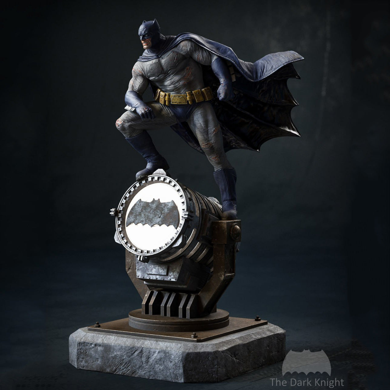 Batman on Bat Signal Figure 3D STL File | The Dark Knight 3D Printable Model