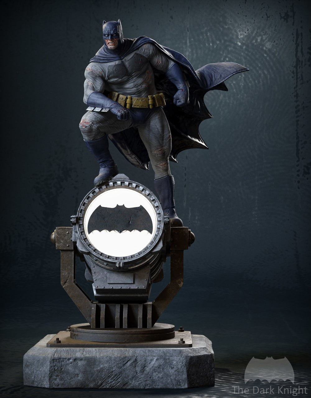 Batman on Bat Signal Figure 3D STL File | The Dark Knight 3D Printable Model