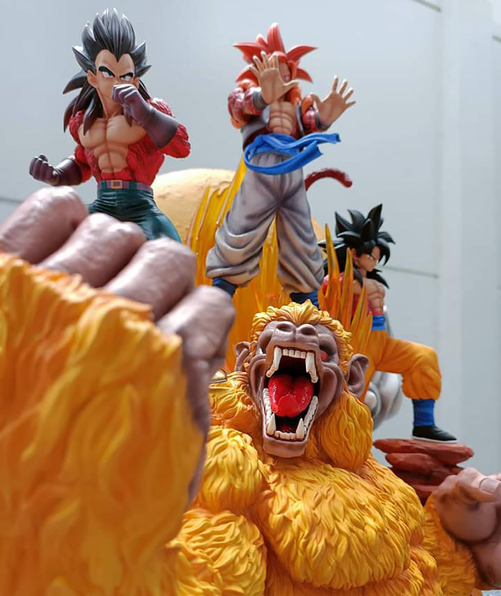 Action figures of characters from a popular animated series, with a focus on a large monkey-like creature.