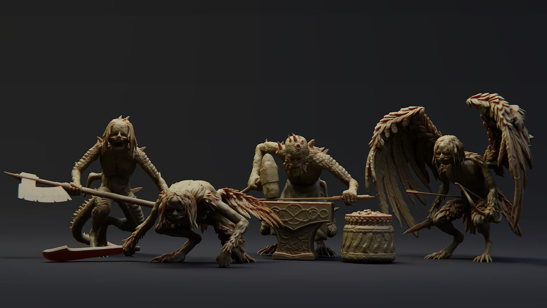 Set of 4 Elden Ring Characters 3D Printing Stl Files
