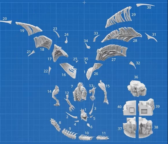 Frost Wyrm model design parts