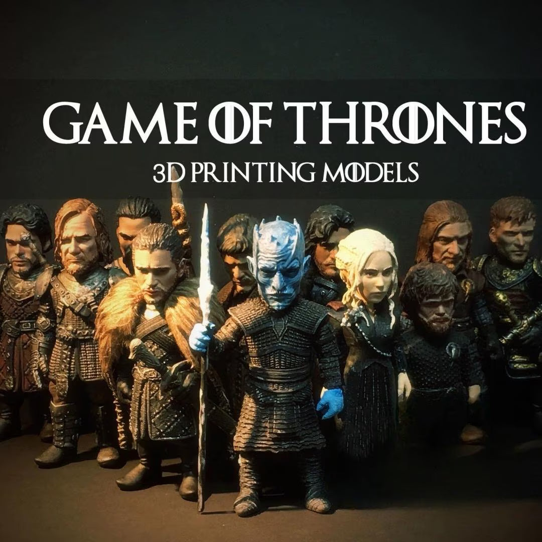 Game of Thrones 3D printing models displayed against a dark background