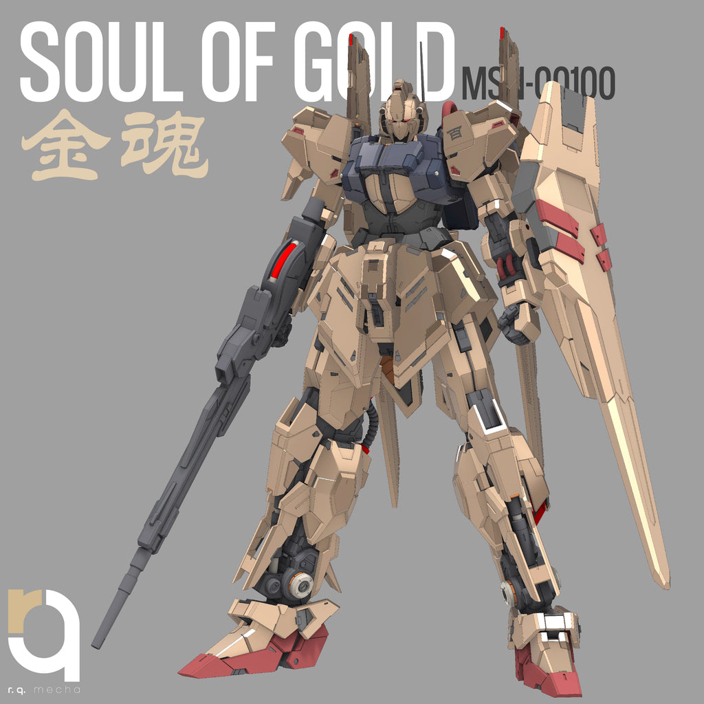 Gundam Soul of Gold 3D Stl Files, 1/100 Scale with Assembly Instruction, 3D Printable Model Design