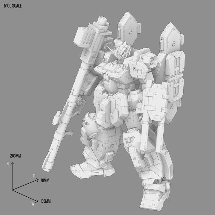 Gundam Bull-G 3D Stl Files, 1/100 Scale 3D Printable Model Design with Assembly Instruction