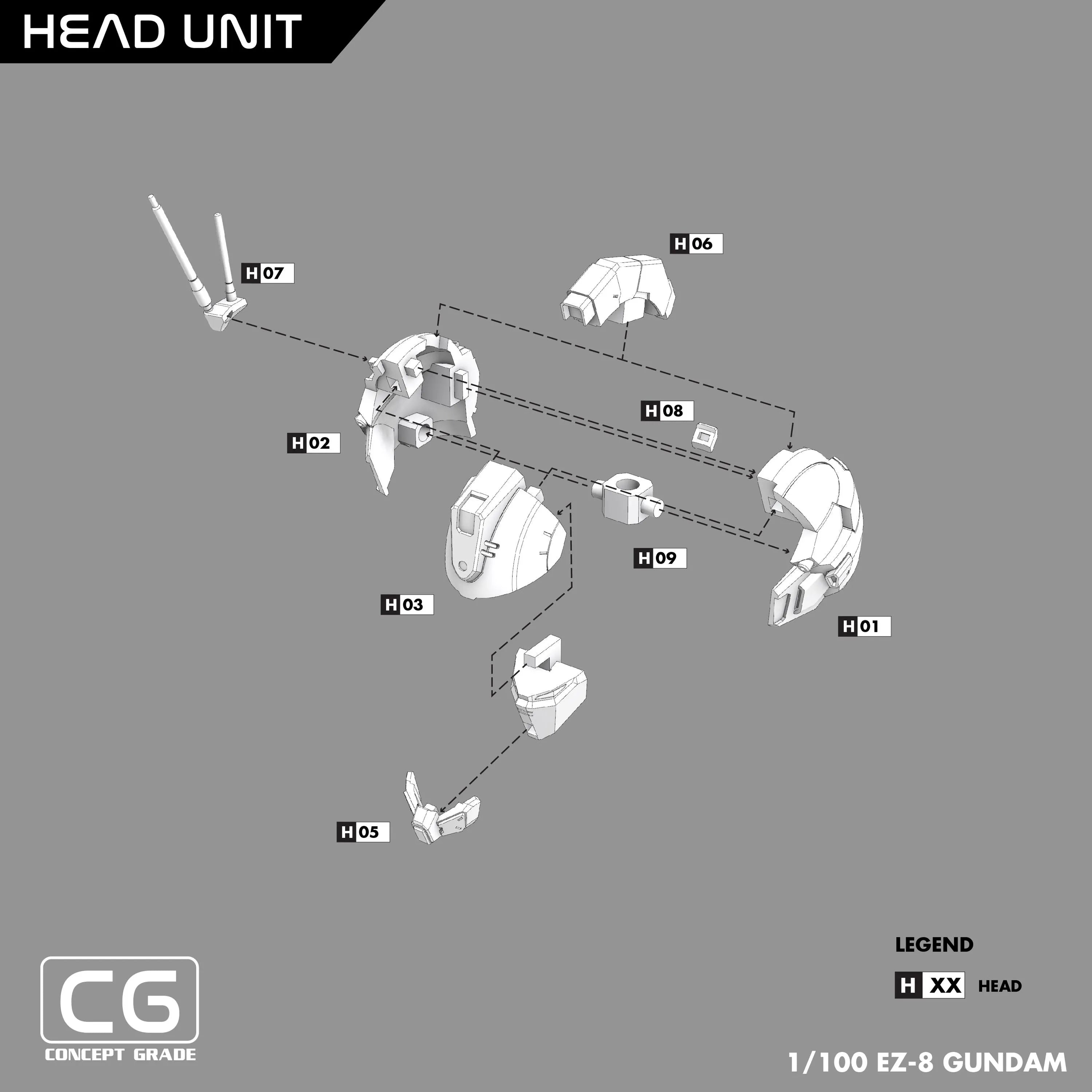 Gundam RX-79 EZ8 3D Stl Files, 1/100 3D Printable Statue Design with Assembly Instruction