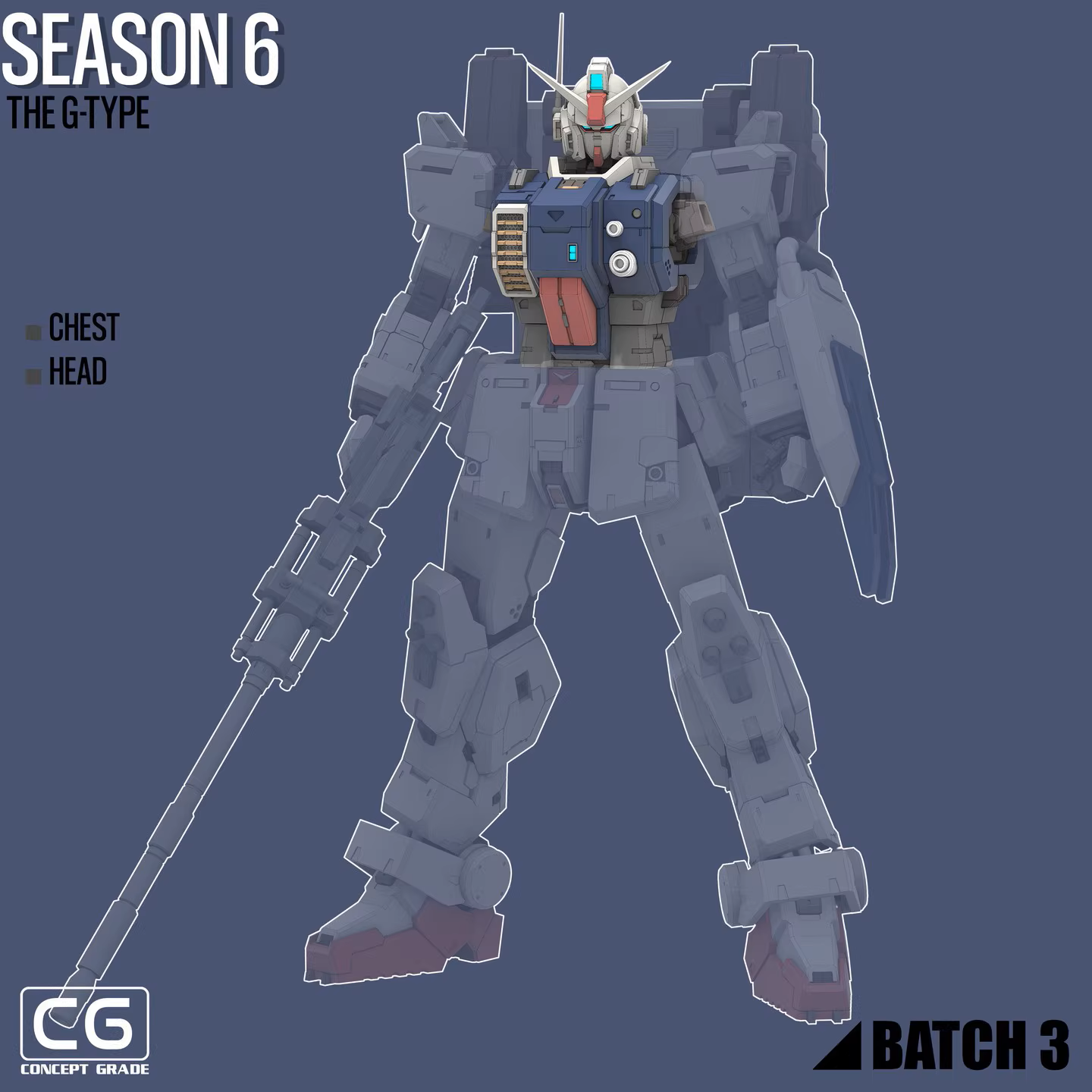 Gundam RX79 G-Type 3D Stl Files, 1/100 3D Printable Statue Design with Assembly Instruction