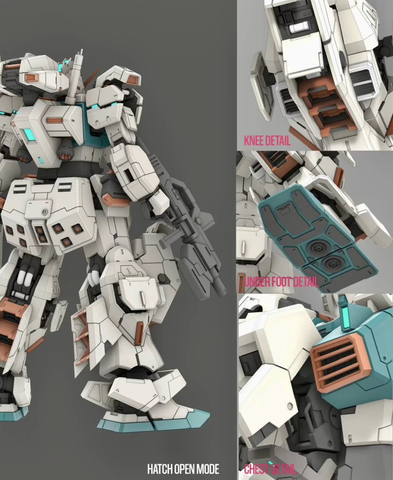 Gundam Hazelle 1/100 3D Stl Files, 3D Printable Statue Design with Assembly Instruction