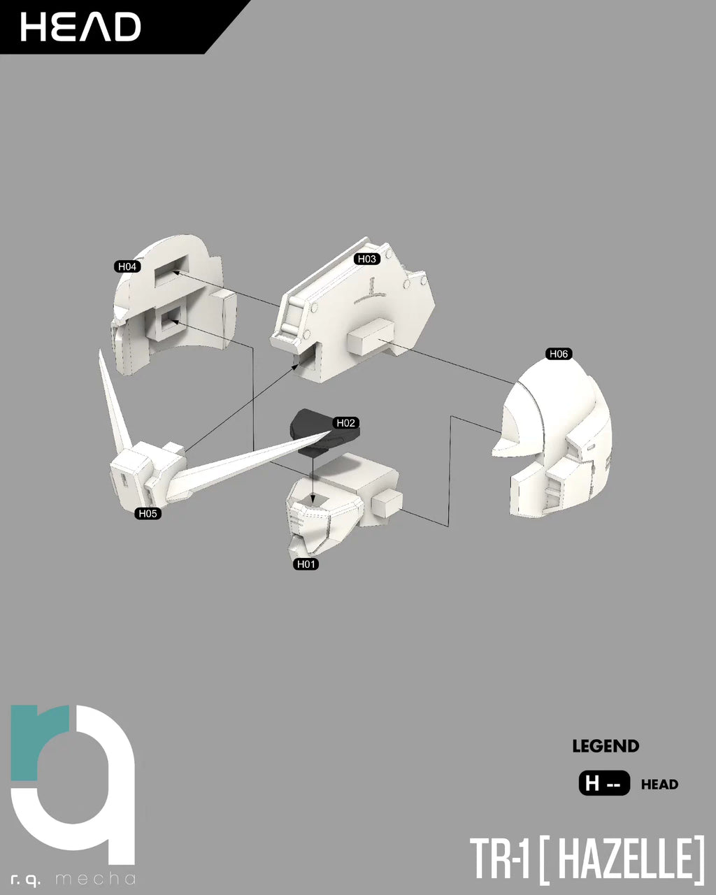 Gundam Hazelle 1/100 3D Stl Files, 3D Printable Statue Design with Assembly Instruction
