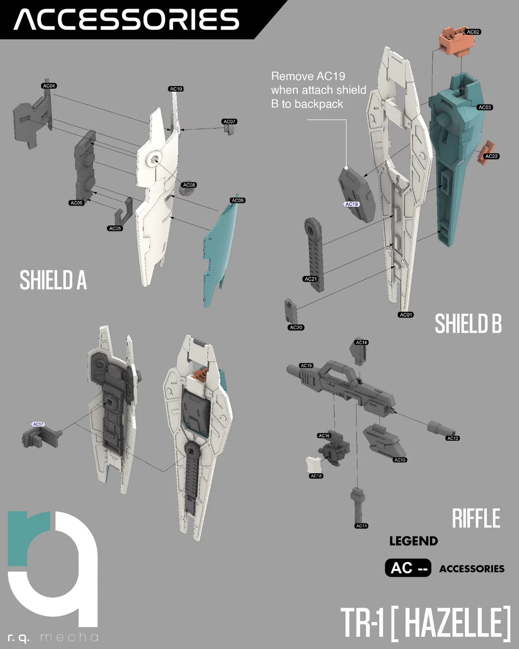 Gundam Hazelle 1/100 3D Stl Files, 3D Printable Statue Design with Assembly Instruction