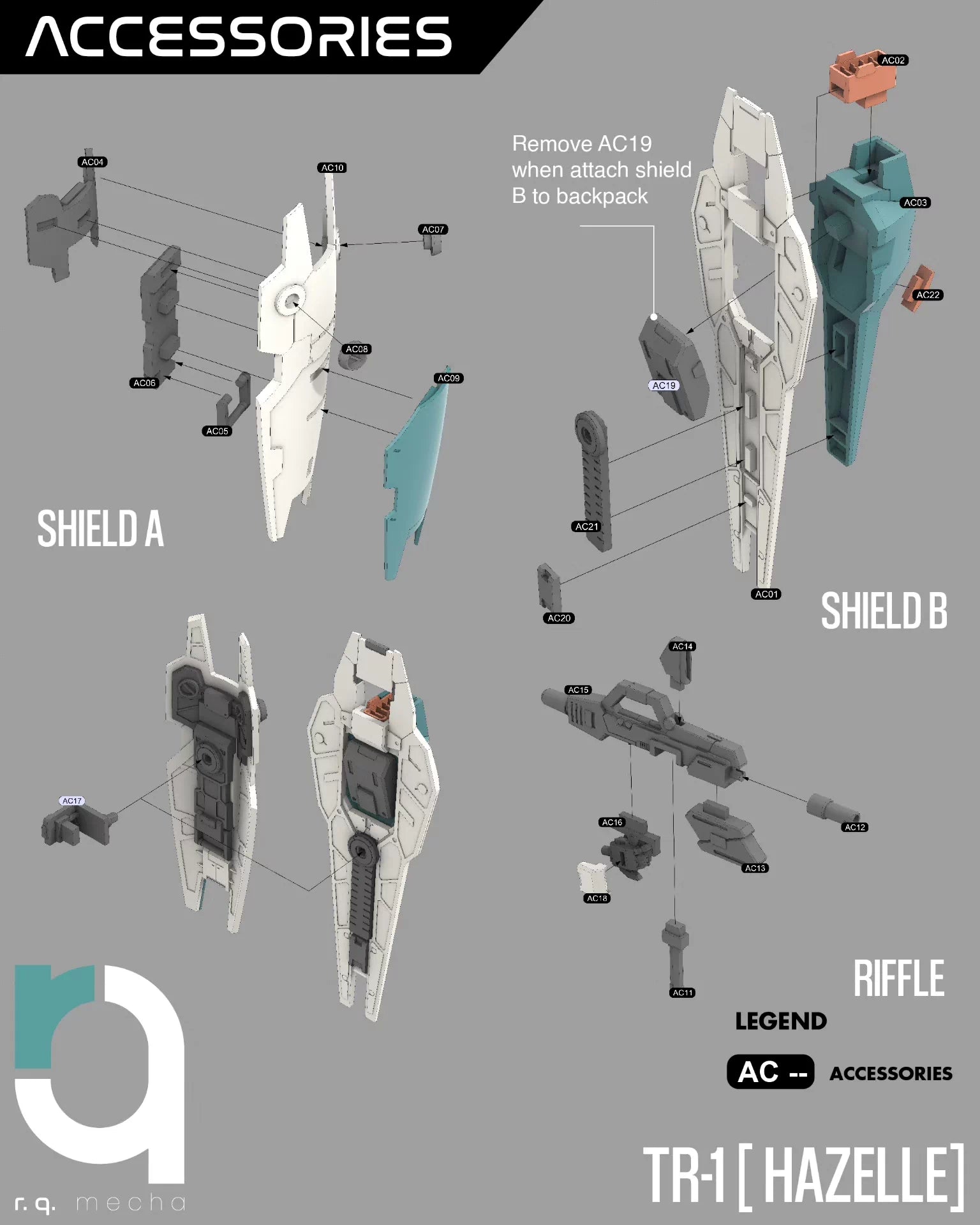 Gundam Hazelle 1/100 3D Stl Files, 3D Printable Statue Design with Assembly Instruction