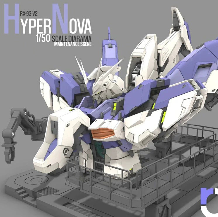 Gundam Hyper Nova Diorama Maintenance Scene 3D Stl Files, Design for 3D Printers