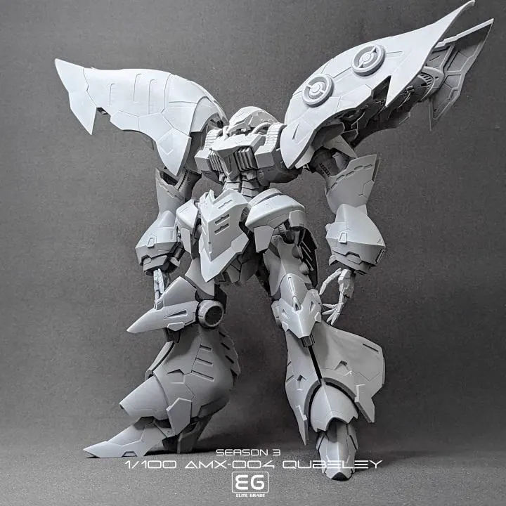 Mechanical robot model on a gray background with branding visible