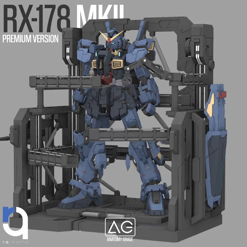 Model kit of a robot with 'RX-178 MKII' text on a gray background