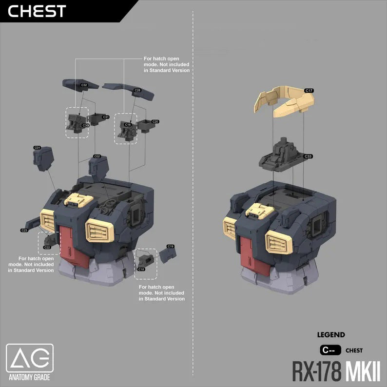 Gundam RX178 MKII 1/100 3D Stl Files, 3D Printable Statue Design with Assembly Instruction