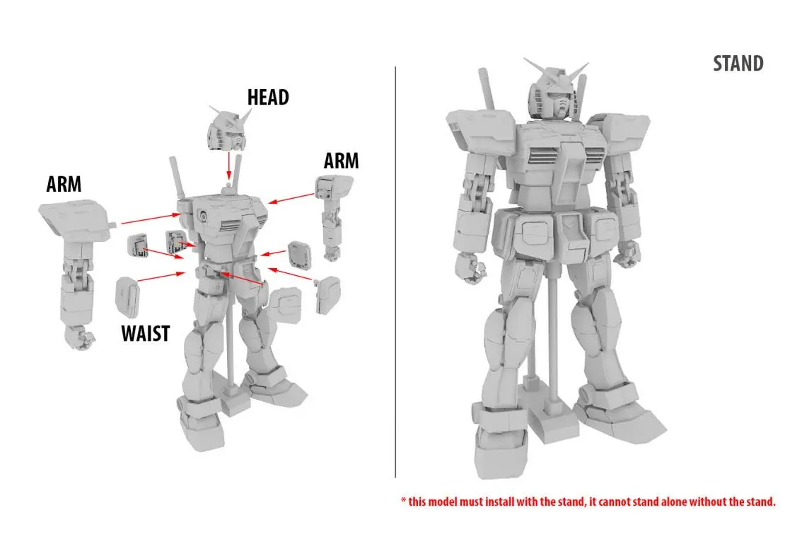 Gundam RX-78-2 3D model Assembly Instruction