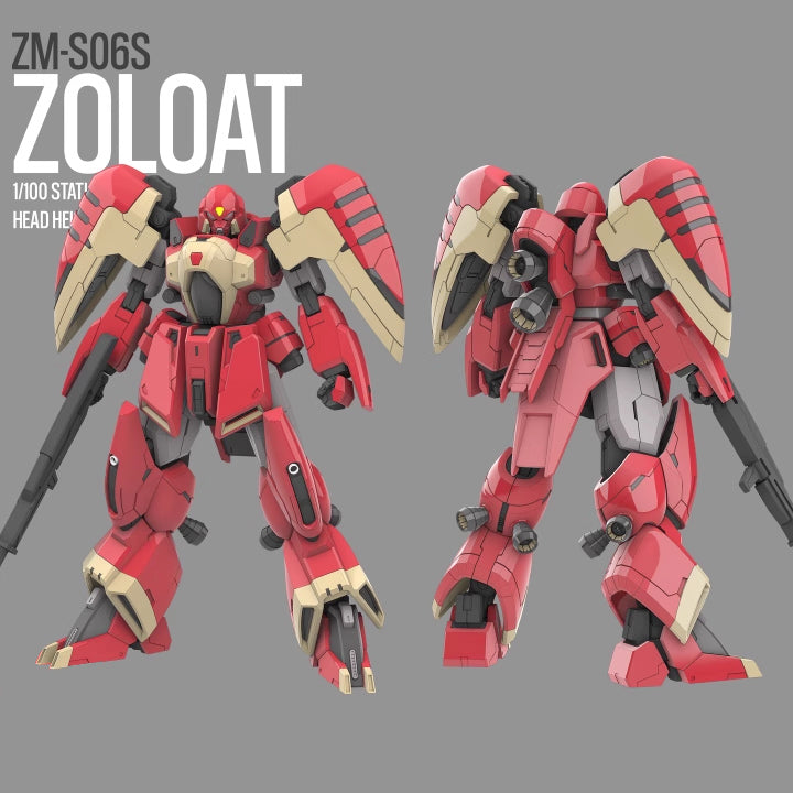 Red and beige robot model with 'Zoloat' branding on a gray background