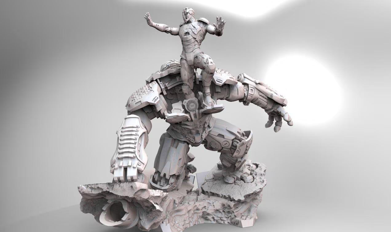 Comic Super Hero Hulkbuster STL File | 3D Printable Statue Design