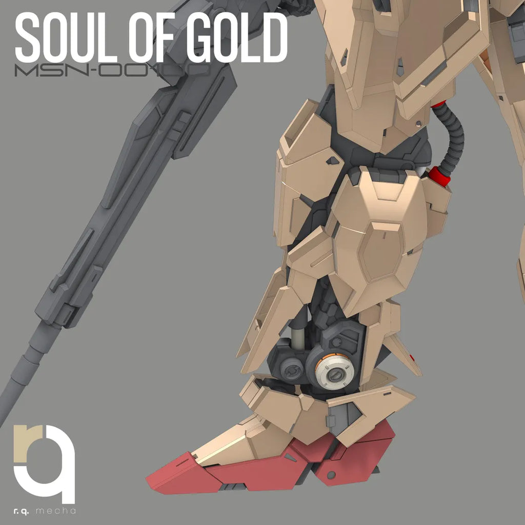 Mechanical figure with 'Soul of Gold' text on a gray background