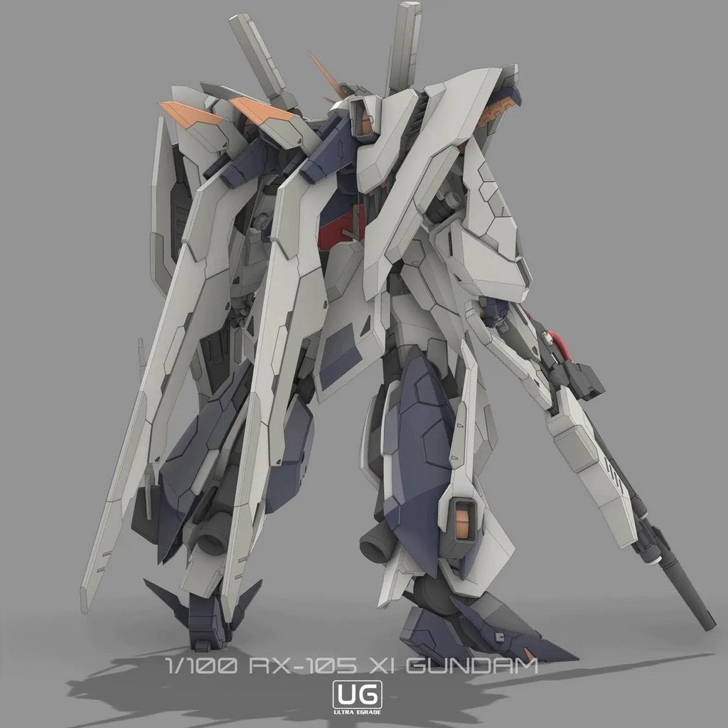 Model of a robot with detailed design on a gray background