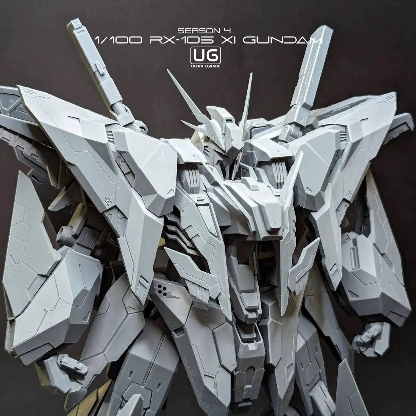 Model of a robot with intricate design on a dark background