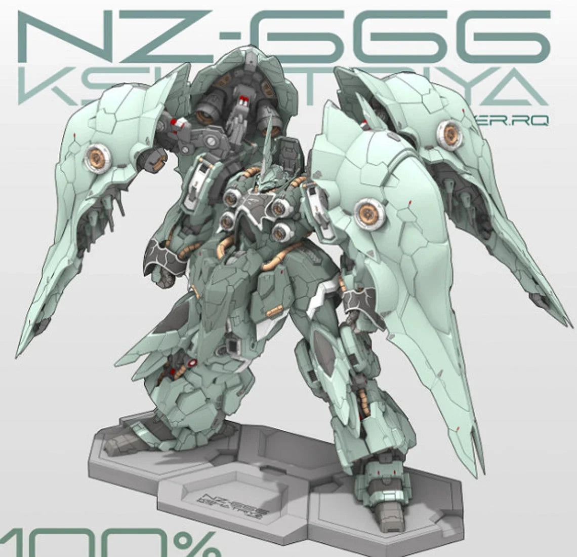 ガンダム クシャトリヤ NZ666 1/100スケール 組み立て説明書付き STL