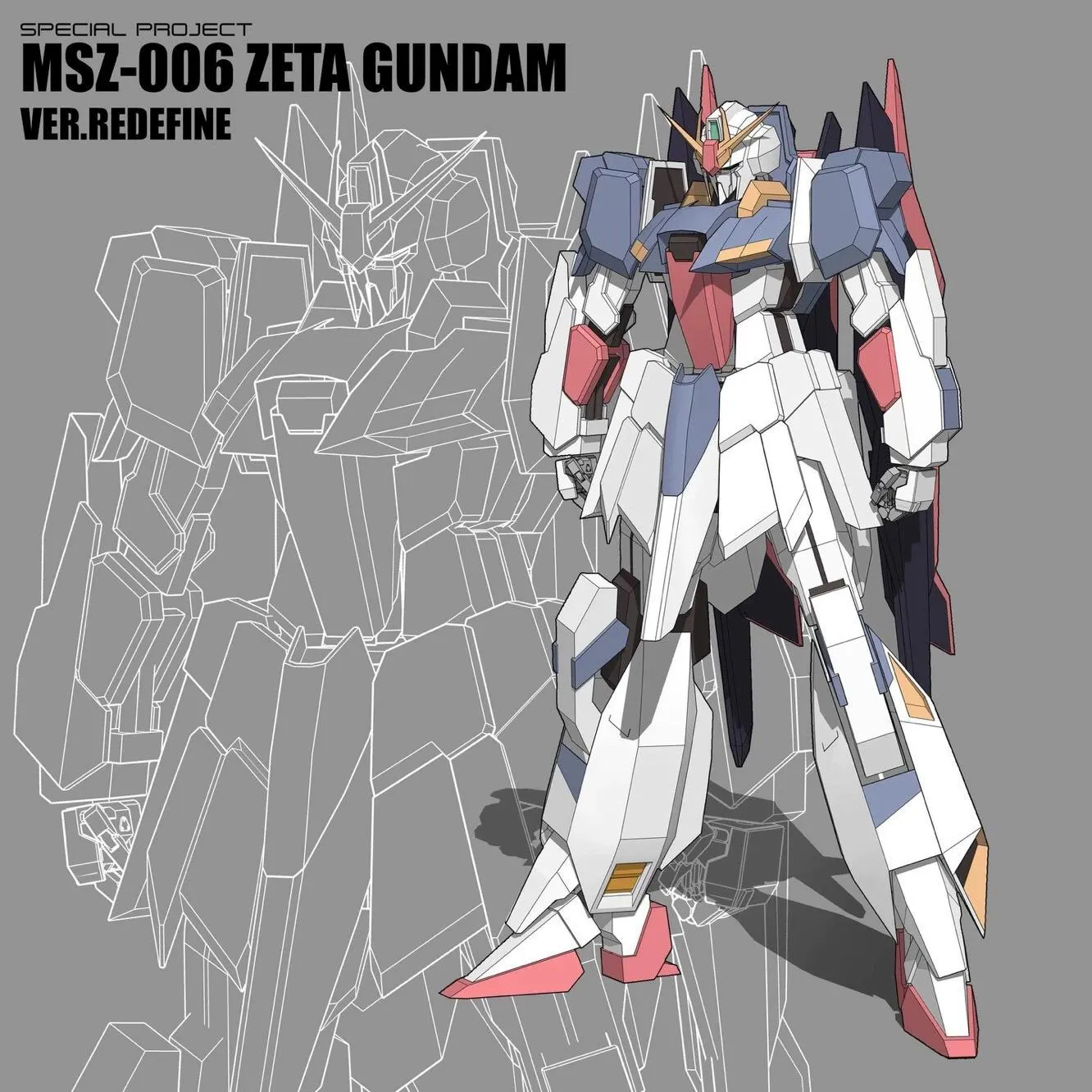 Gundam MSZ-006 ZETA 1/100 Scale with Assembly Instruction Stl Files