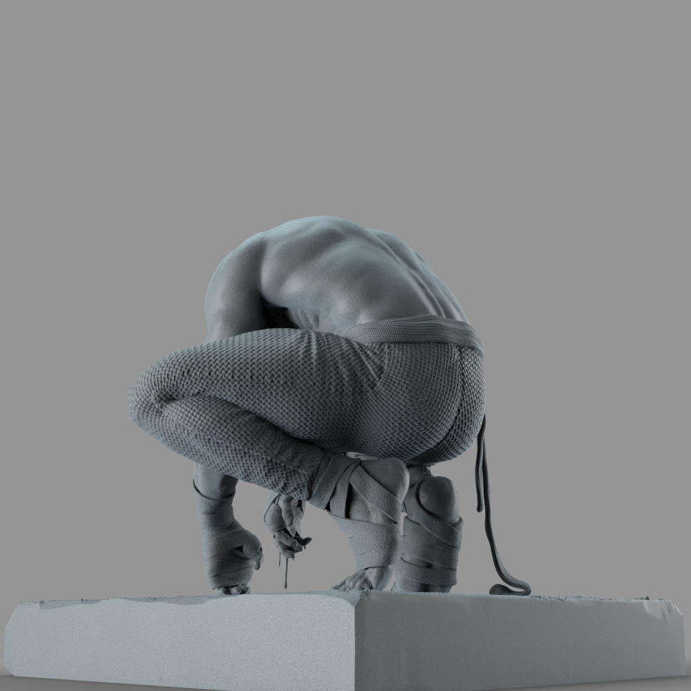 Gray textured figure on a gray background