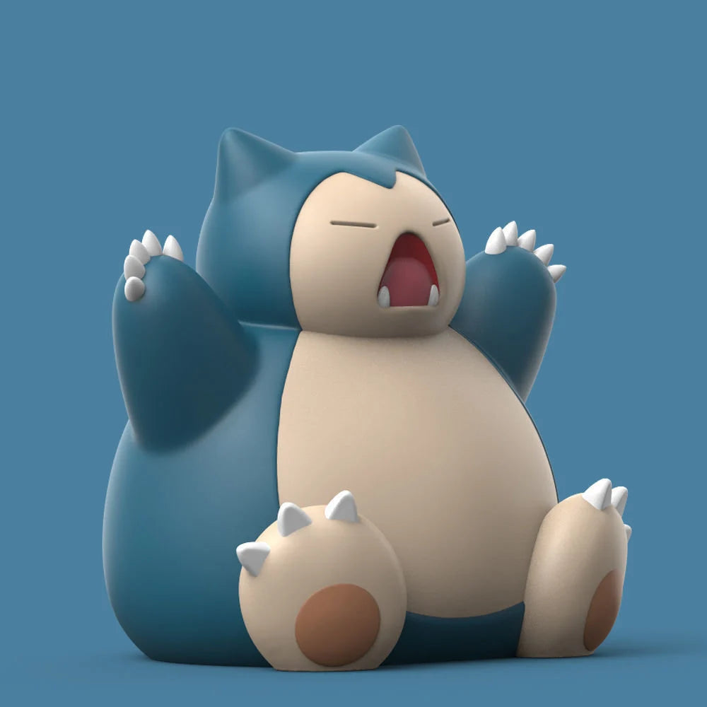 Animated character with blue and beige colors on a blue background